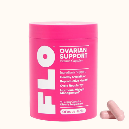 O Positiv FLO Ovarian Health Support - Hormone Balance for Women, Supplement with DIM, Myo & D-Chiro Inositol, Folic Acid - Supports Healthy Ovulation, Cycle Regularity - 30 Servings