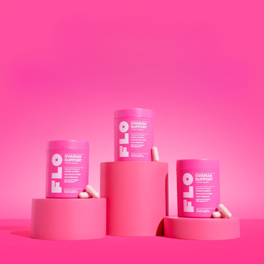 O Positiv FLO Ovarian Health Support - Hormone Balance for Women, Supplement with DIM, Myo & D-Chiro Inositol, Folic Acid - Supports Healthy Ovulation, Cycle Regularity - 30 Servings