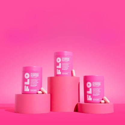 O Positiv FLO Ovarian Health Support - Hormone Balance for Women, Supplement with DIM, Myo & D-Chiro Inositol, Folic Acid - Supports Healthy Ovulation, Cycle Regularity - 30 Servings