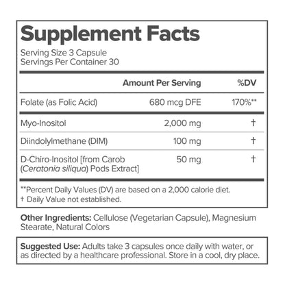 O Positiv FLO Ovarian Health Support - Hormone Balance for Women, Supplement with DIM, Myo & D-Chiro Inositol, Folic Acid - Supports Healthy Ovulation, Cycle Regularity - 30 Servings