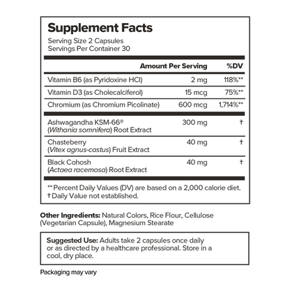 O Positiv MENO Vitamins for Menopause - Hormone-Free Menopause Supplement for Women - Black Cohosh & Ashwagandha KSM-66 - Helps Relieve Hot Flashes, Night Sweats, Mood Swings - 30 Servings (Pack of 1)