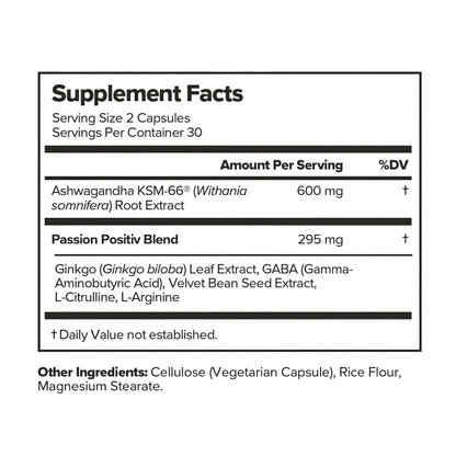 O Positiv URO Vaginal Moisture & Mood – Formulated to Support Vaginal Moisture, Mood & Relaxation – with KSM-66® Ashwagandha, Ginkgo Biloba, Mucuna pruriens, and GABA – 30 Servings